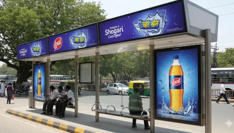 Advertising on Bus Queue Shelter