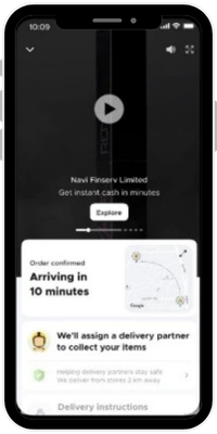 Blinkit Order Screen Portrait Video Ads