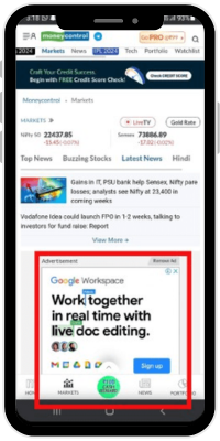 Money Control banner ads