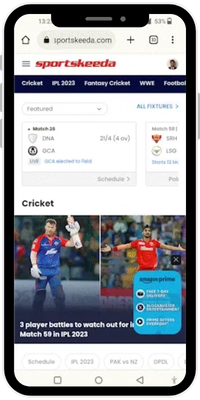 Sportskeeda Branded Marker and Ticker Ad