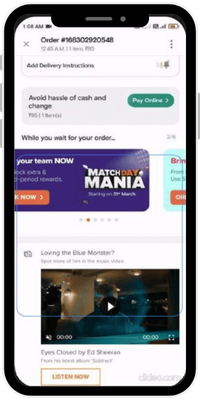 Swiggy Post Order Screen Ads