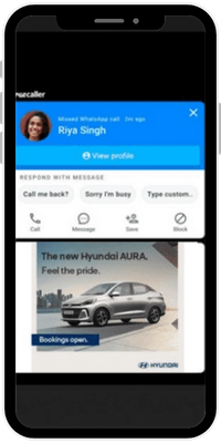 TrueCaller After Call Screen Display Ad