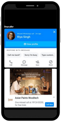 TrueCaller Click to call Ad