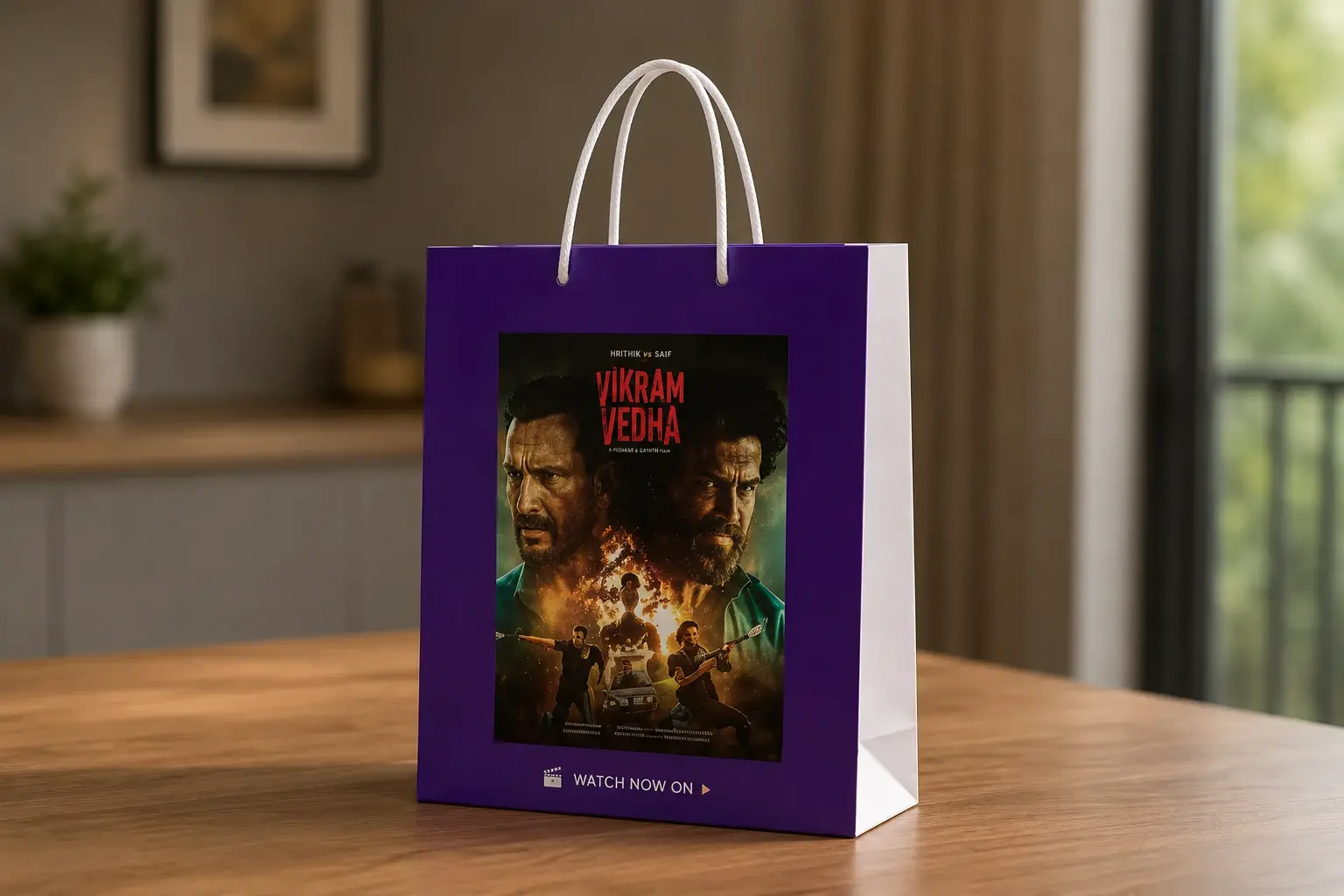 Branded carry bags held by shopper