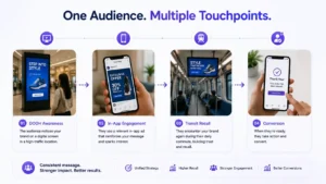 Customer journey across in-app OOH transit and DOOH campaigns