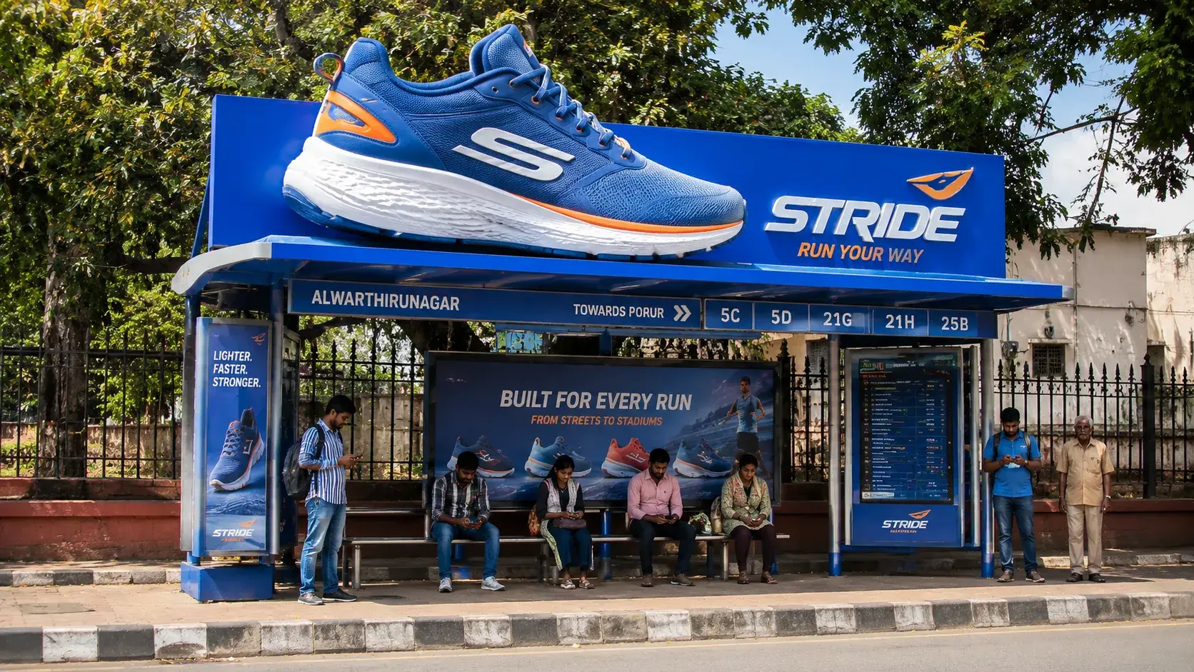 3D Placement Bus Queue Shelter