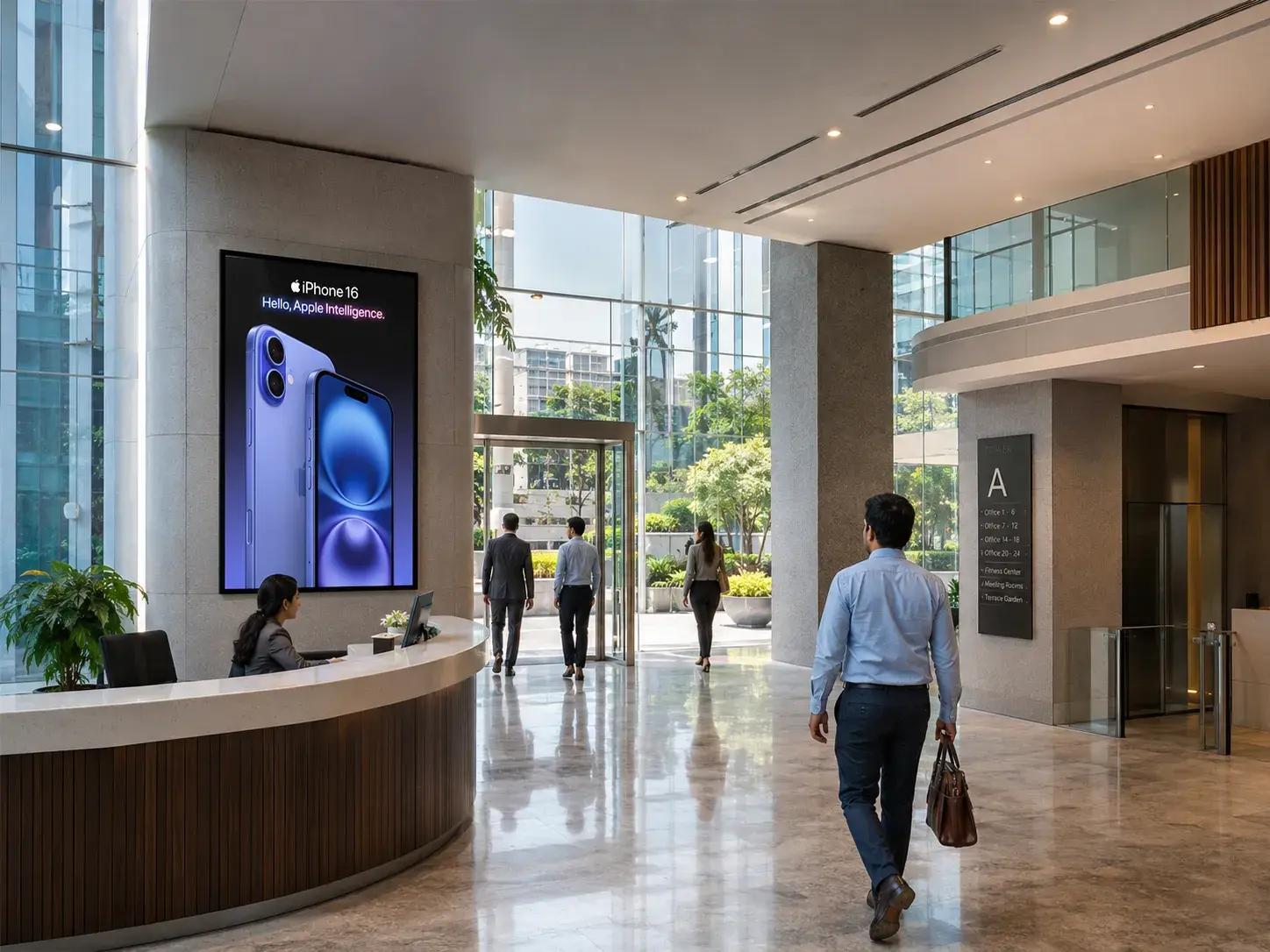 Digital Lobby & Reception Screens - corporate park advertising in Gurgaon
