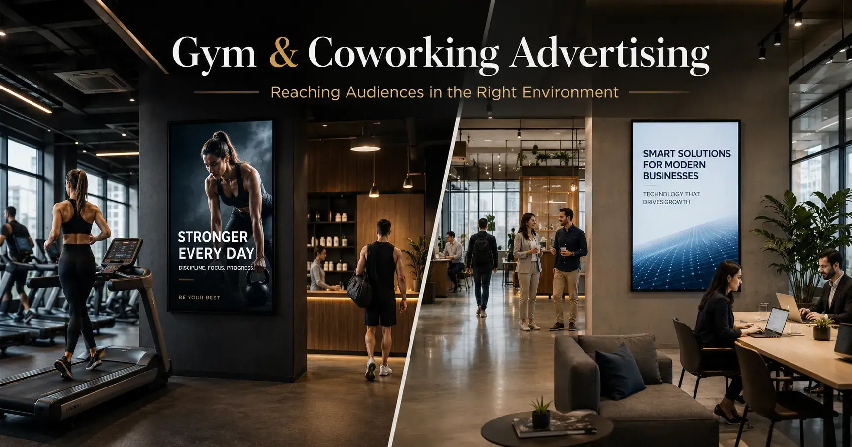 Gym and Coworking Advertising Reaching Active and Professional Audiences