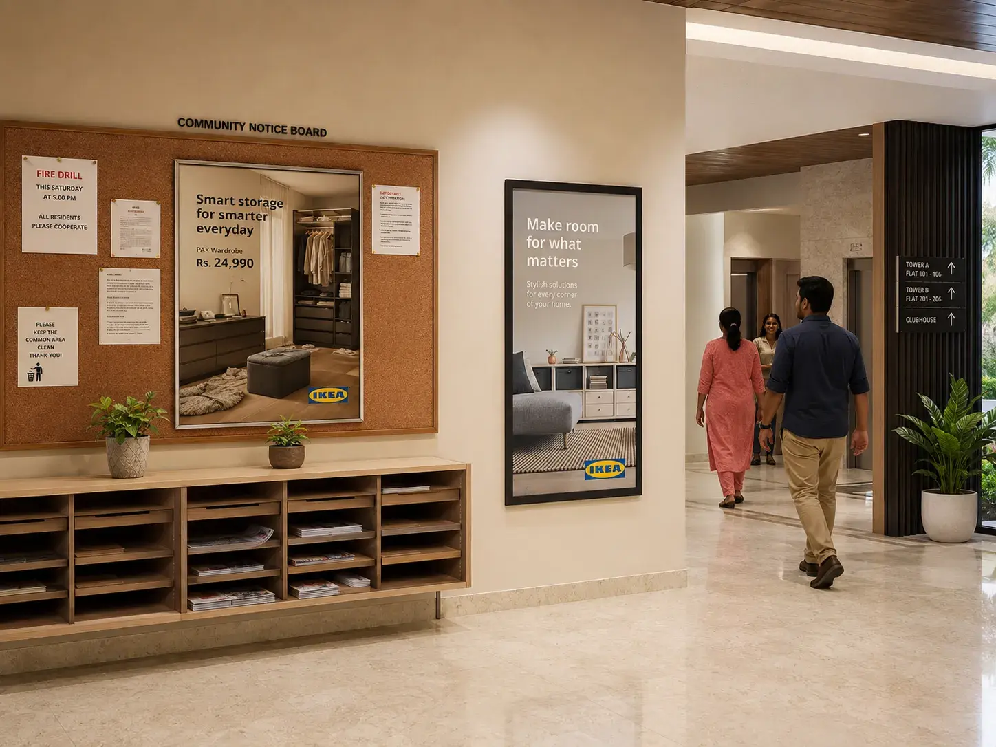Notice Board and Lobby Posters - residential society advertising in Mumbai