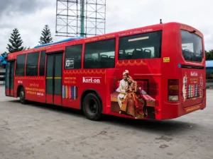 Kurl-on full-wrap bus branding