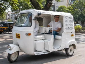 Nothing Mobile white auto-rickshaw campaign