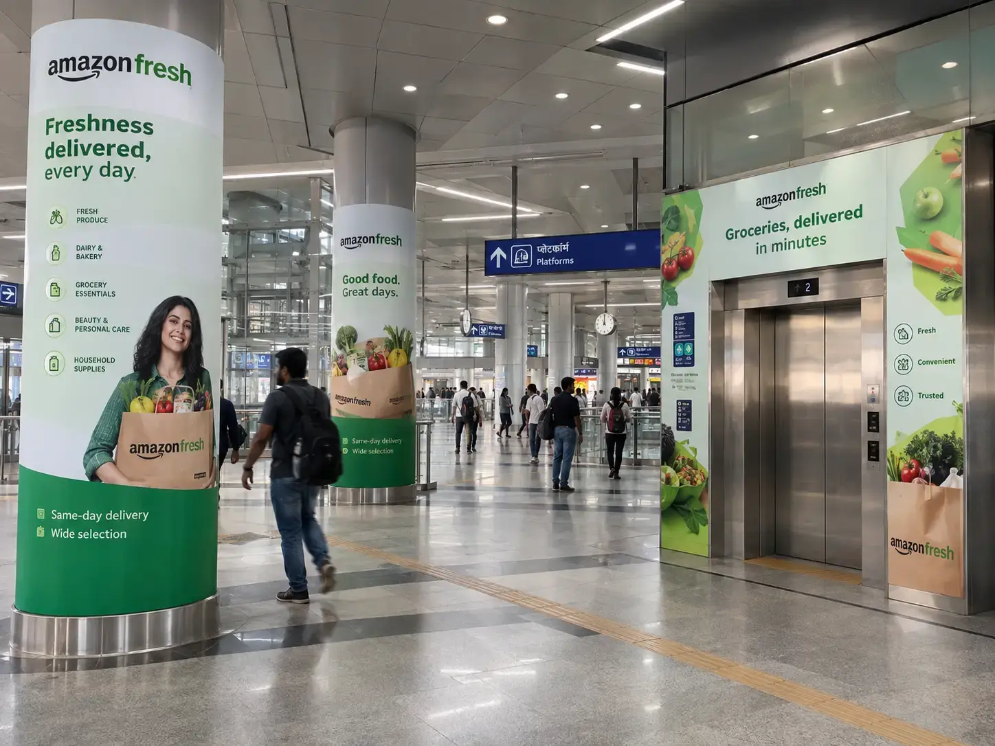 Pillar, Column and Lift Branding - metro station advertising in Chennai