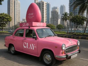 pink CLAY 3D cab branding